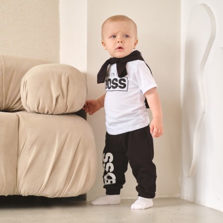 Pants children's baby Me "Little Boss", height 86-92 cm, black color-3