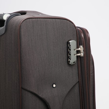 Big suitcase 28 ", lightning department, code castle, 4 wheels, outer pocket, brown color-4