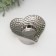 Ceramics candlestick for 1 candle "Heart" d = 4 cm silver 10.2x10.2x4.3 cm