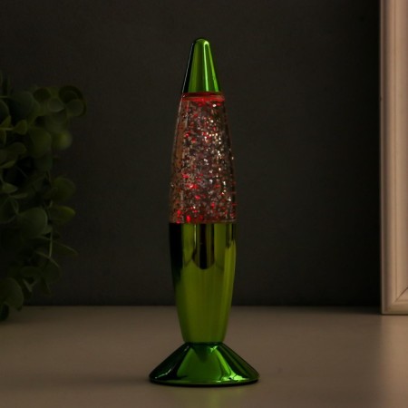 Green Rocket lamp LED, LAVA, sparkles, from batteries 3HLR44 19 cm Risalux-3