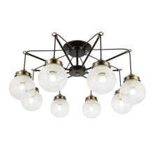 Ceiling EVOLUCE lamp. Sle110302-08. Stricce. 8x60 W, E27, 76x76x38 cm, black color, bronze