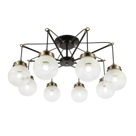 Ceiling EVOLUCE lamp. Sle110302-08. Stricce. 8x60 W, E27, 76x76x38 cm, black color, bronze