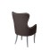 Armchair "Lari", velor fabric, bronze molding, white massif, chocolate color