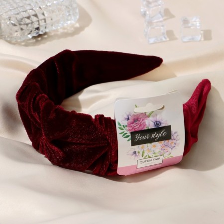 Hair cap "Juno" classic velvet, 5 cm, red-1