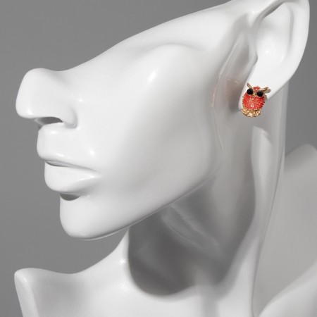 Серьги эмаль «Совушка» мини, цвет МИКС-6