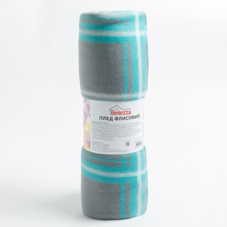 Scotland 098 Gray-turquoise blanket 140x200cm Flice 180g/m PE 100%-3