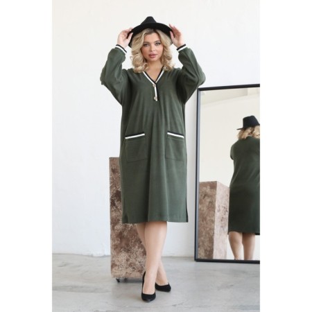 Women's dress, size 56, khaki color-10