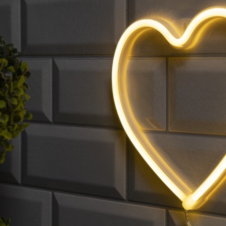 Neon sign "Heart" 20 × 20 cm, AAX3 batteries (not in the kit), USB, glow warm white-2