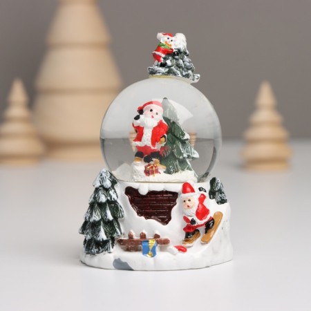 Souvenir Polystone Water Ball Light "Snowman. Christmas tree" MIX 5.5x5x5x9 cm-6