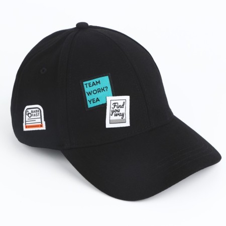 Men's cap team work, Black color, rr 56-3