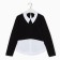 School blouse for a girl, black/white color, height 122 cm