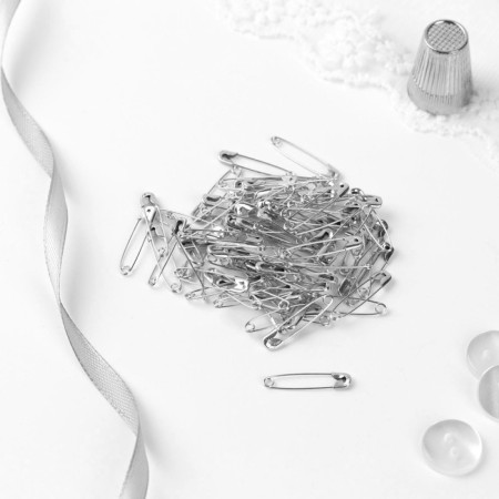English pins, 22 mm, 80 pcs, silver color-1