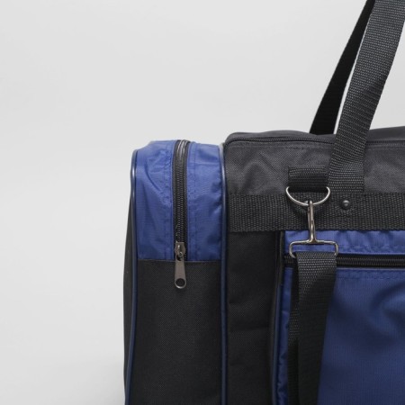 Road bag, 3 parts on lightning, external pocket, long belt, black/blue color-3