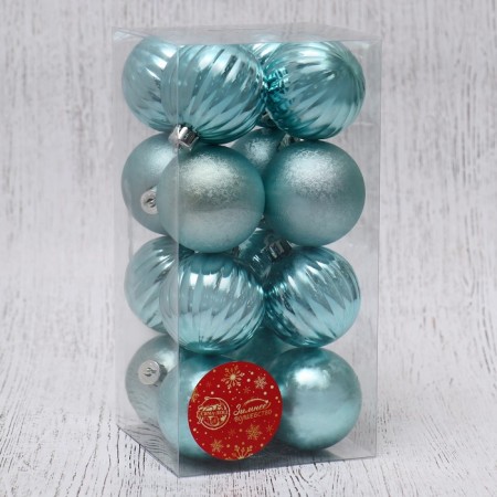 Set of balls plastic D-5 cm, 16 pcs "Nicole strips"-1