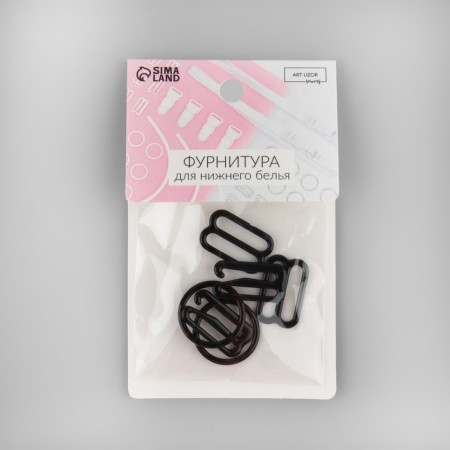 Metal straps: hooks, rings, regulators, 15 mm, black color-7