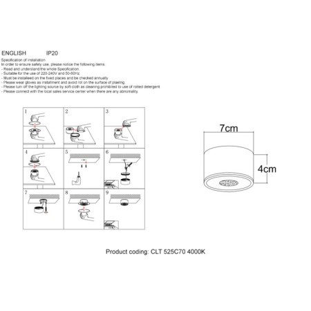 Croter Crystal Lux, CLT 525 1400/255, LED, 7 W, 4x7x7 cm, Golden Color-5