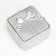 Candle "Square" in a candlestick with narrow faces of gypsum, 7.5x3.5cm, silver