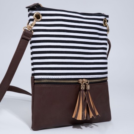 Cross-Bodi Bag on a zipper, brown color-3