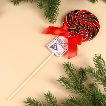 Lollipop on the stick "New Year's package", taste: cherry, 110 g.-2