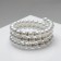 Bracelet-spring "Sea pearl" 3 rows, white color in silver, l = 7 cm