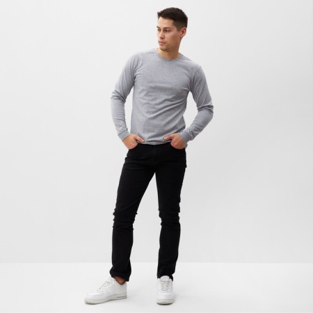 Long-sized male monophonic, the color is light gray, size 48-1