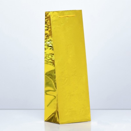 Gift package, foil under the bottle, "gold" 35 x 12 x 9 cm mix