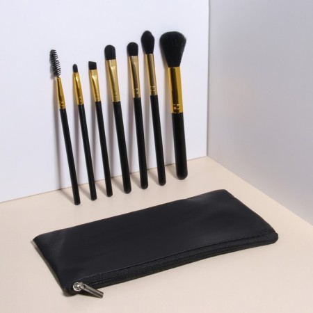 A set of makeup brushes, 7 objects, a lightning cover, black color-2