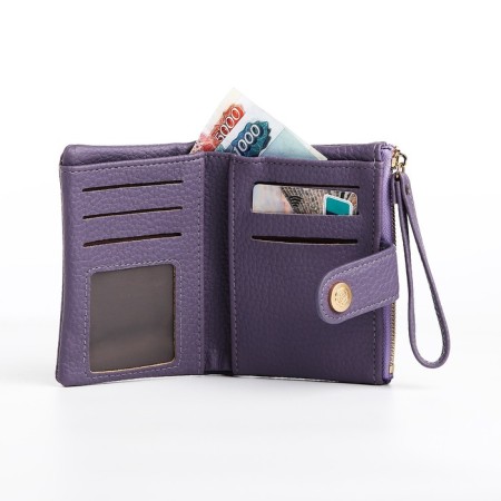 Women's wallet on the button, purple color-4