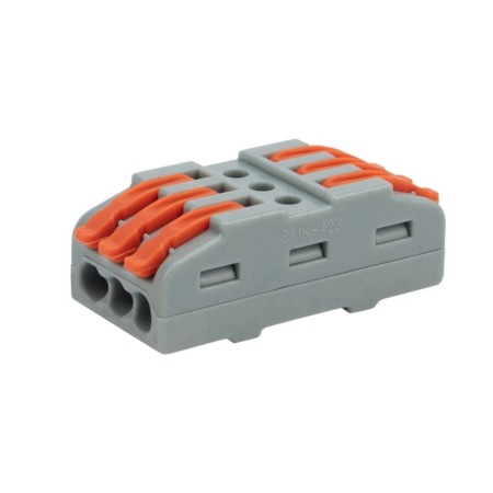 Terminal of QMS 222-423 Passage 3 poles (0.08-4 mm²), gray (5 pcs./Union) rexant