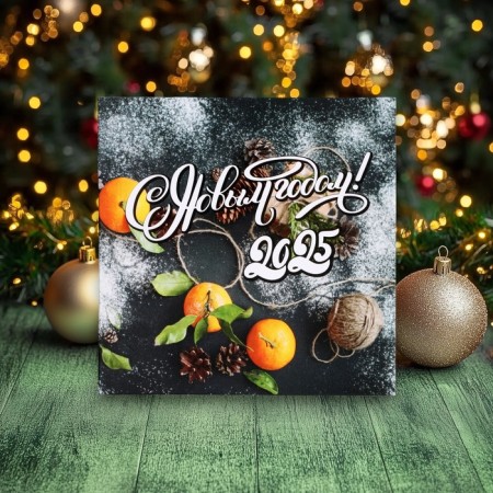 New Year. Chocolate postcard "Happy New Year! 2025", 2 pcs x 5 g