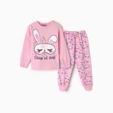 Pajamas for girls (T -shirt/pants), pink color, height 110 cm