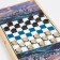 NARDS "Rocket cruiser", wooden board 60 x 60 cm, with a field for playing checkers