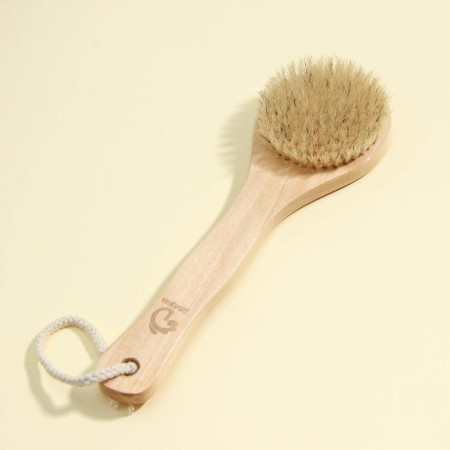 Massage brush for the body of the share, with a pen, natural bristles-1