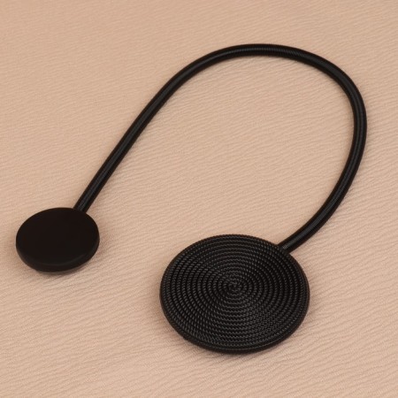 Picking for curtains “Knitted circle”, on the spring, D = 6/3.5 cm, 23.5 cm, black color-1