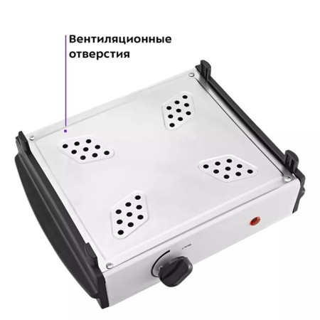 Electric tile KitFort KT-179, 1000 watts, 1 burner, white-black-3