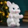 Piggy bank "joyful hare" gray, 21cm