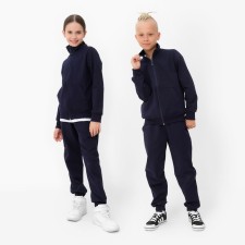 Children's costume (sweatshirt, trousers) minku dark blue color, height 140 cm