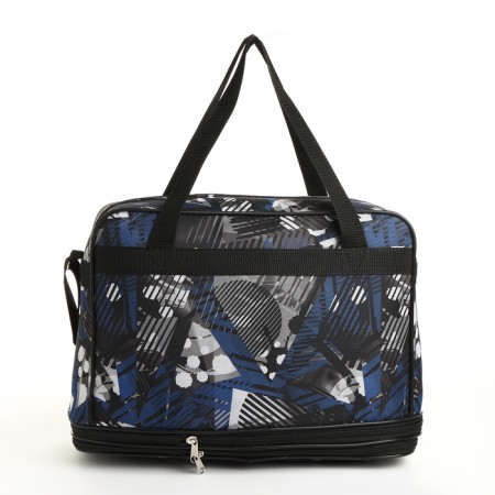 Lightning bag, with an increase, external pocket, blue/gray/black color-1