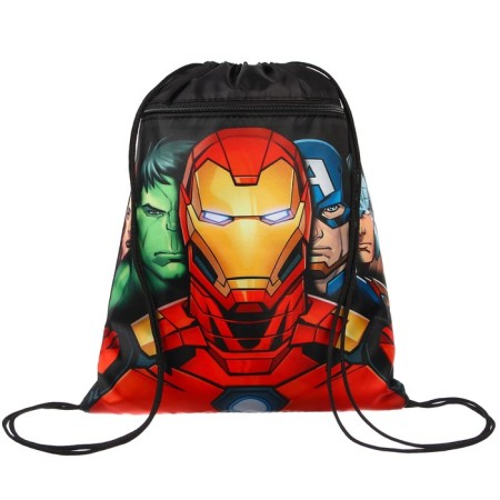 A bag for shoes with a pocket 420*350 mm, Iron Avengers (soft polyester, density 210d)-2