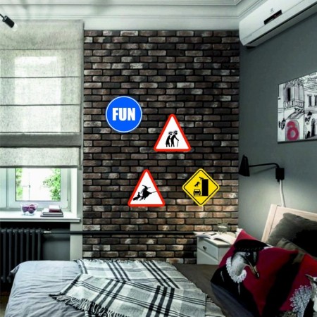 Decorative sign (poster) "Caution" 32x32 cm, plastic-2