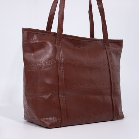 Zipper bag with zipper, brown color-2