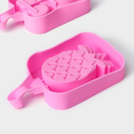 A set of ice cream shapes, 3 pcs, silicone, 14 × 7.5 × 2.5 cm, pink color-2