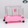 A cage for rodents with wheels and a retractable pallet, 49 x 33 x 37 cm, pink