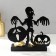 Summary Metal for 2 candles "Halloween. Skeleton with pumpkins" black 15x14x6 cm