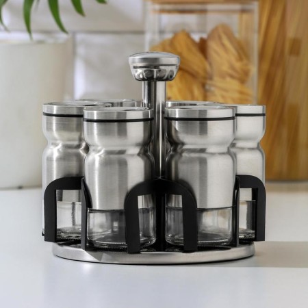 Set for glass spices on the stand “Shine”, capacity, 5.5 × 10.5 cm, 6 pcs