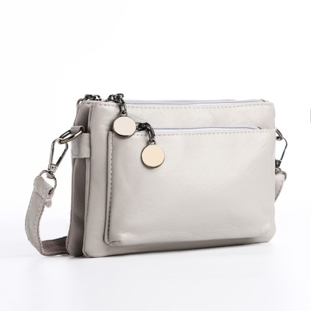 Bag Cross-Bodi with a zipper, gray color-2