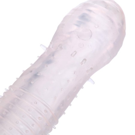 The penis nozzle is massage, soft, ribbed with antennae, modd, silicone, transparent-3