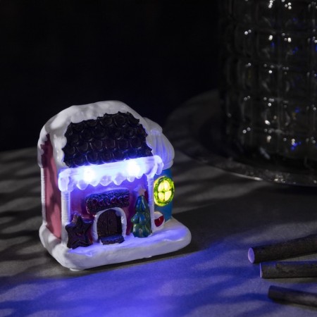 LED figure "Fairytale House", ceramics, batteries AAAX3 (not complete), glow of multi