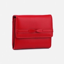 Women's wallet on the button, red color