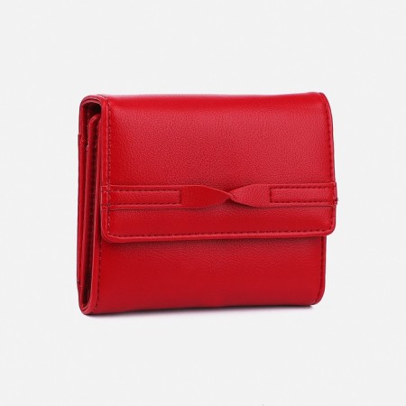 Women's wallet on the button, red color